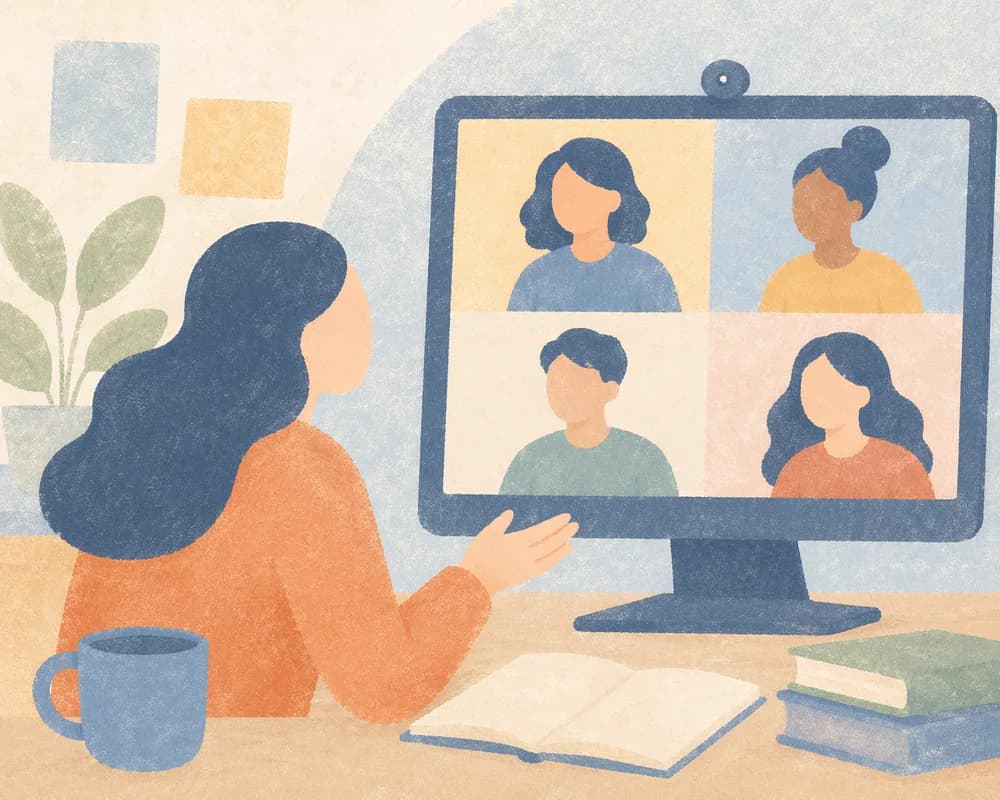 Illustration of a live online Paradox Process webinar